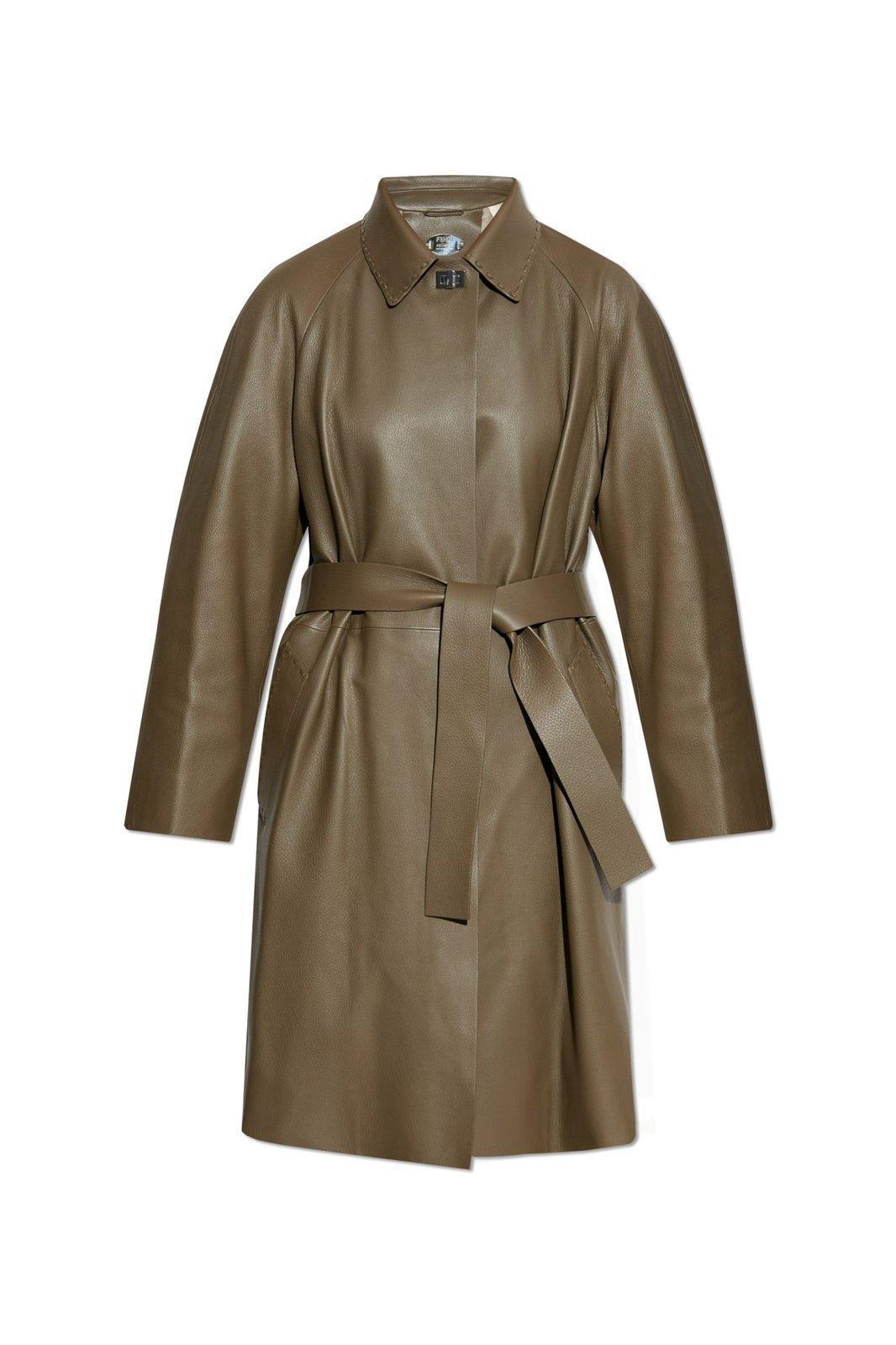 【送料&関税込】Fendi Leather Overcoat