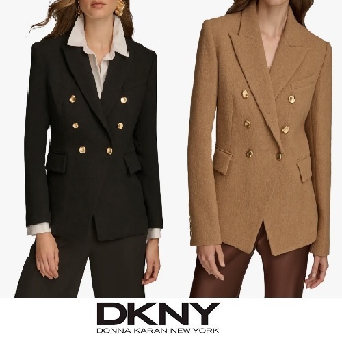 Donna Karan New York ダブルブレストウールブレンドブレザー
