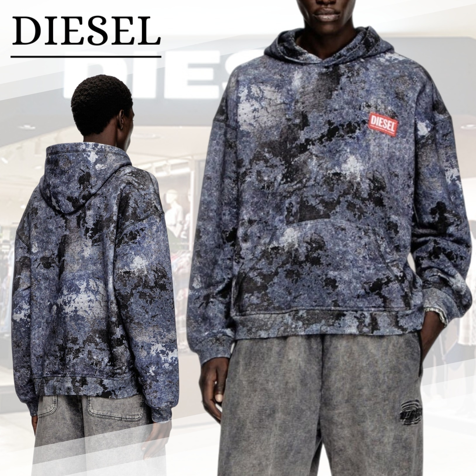 国内直営【DIESEL】S-BOXT-HOOD-R8 プルオーバーパーカー 送料込