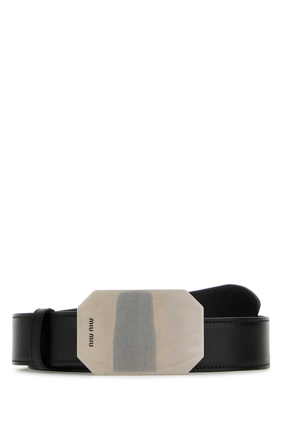 【送料&関税込】Miu Miu Black Leather Belt