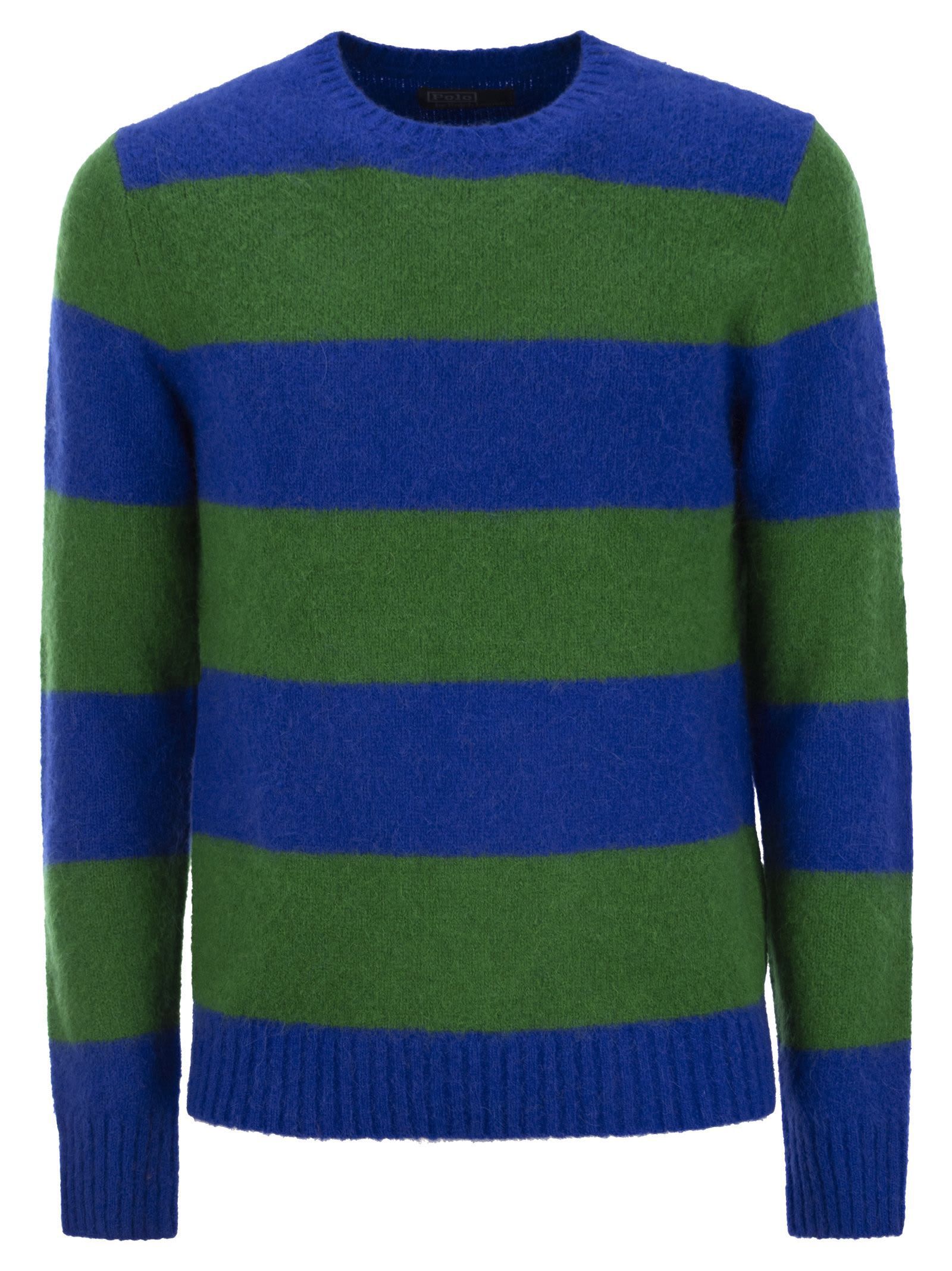 【送料&関税込】Polo Ralph Lauren Striped Jersey With Suede