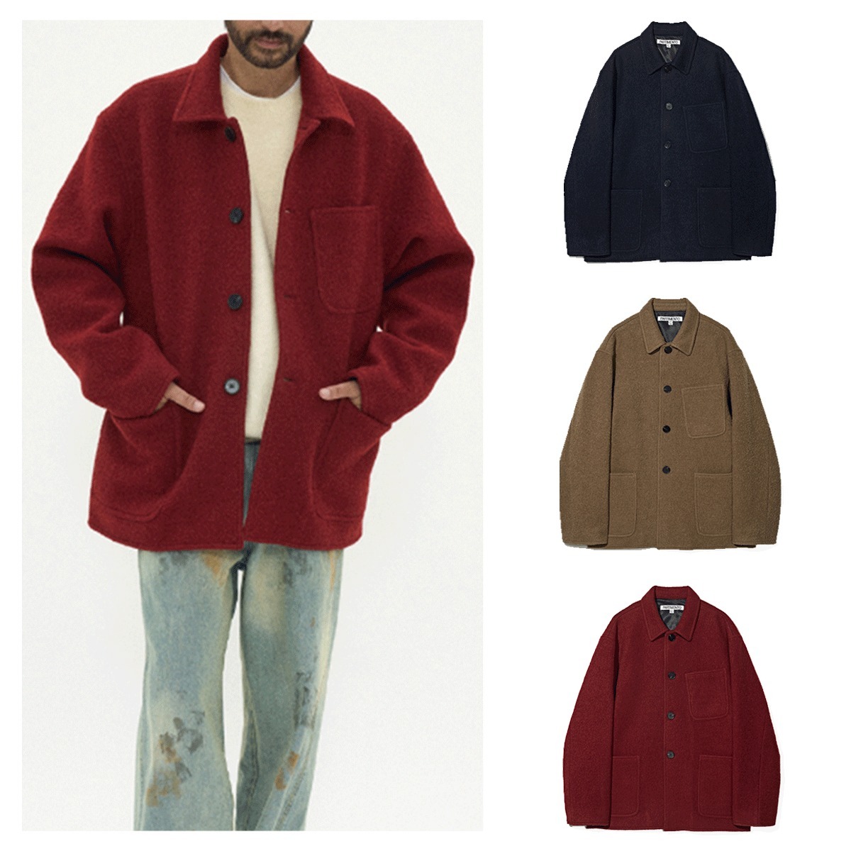 ダッフルコート PARTIMENTO 100% Curly Wool Half Coat 4MM025