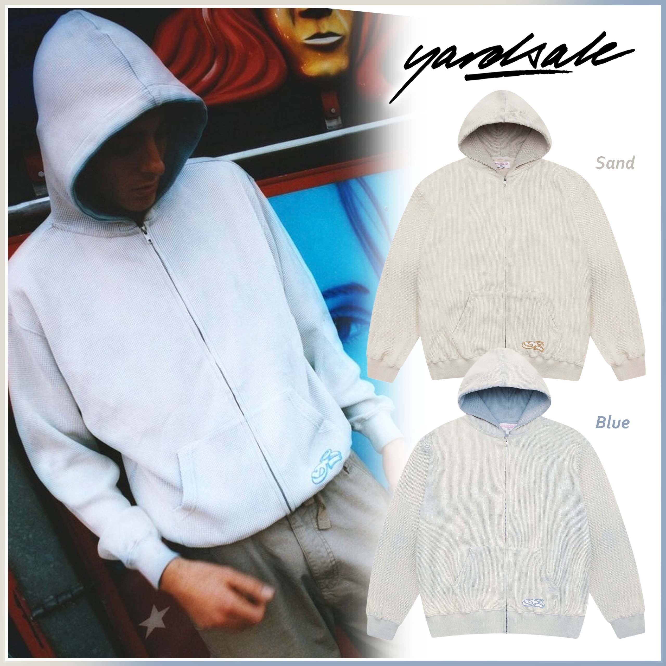 ☆YARDSALE☆ Sprayed Waffle ワッフル生地 フード付き パーカー
