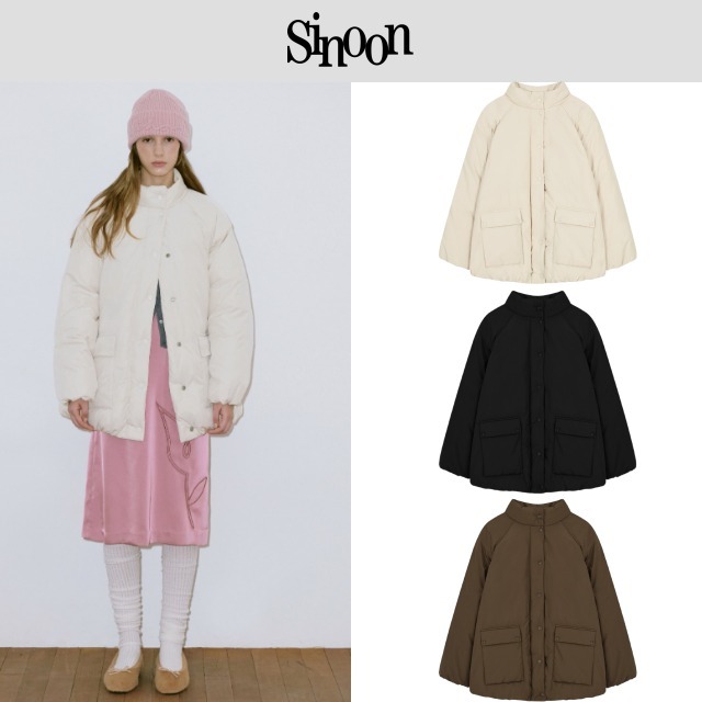 [SINOON] Raglan Half Down Jacket 3色 ダウン