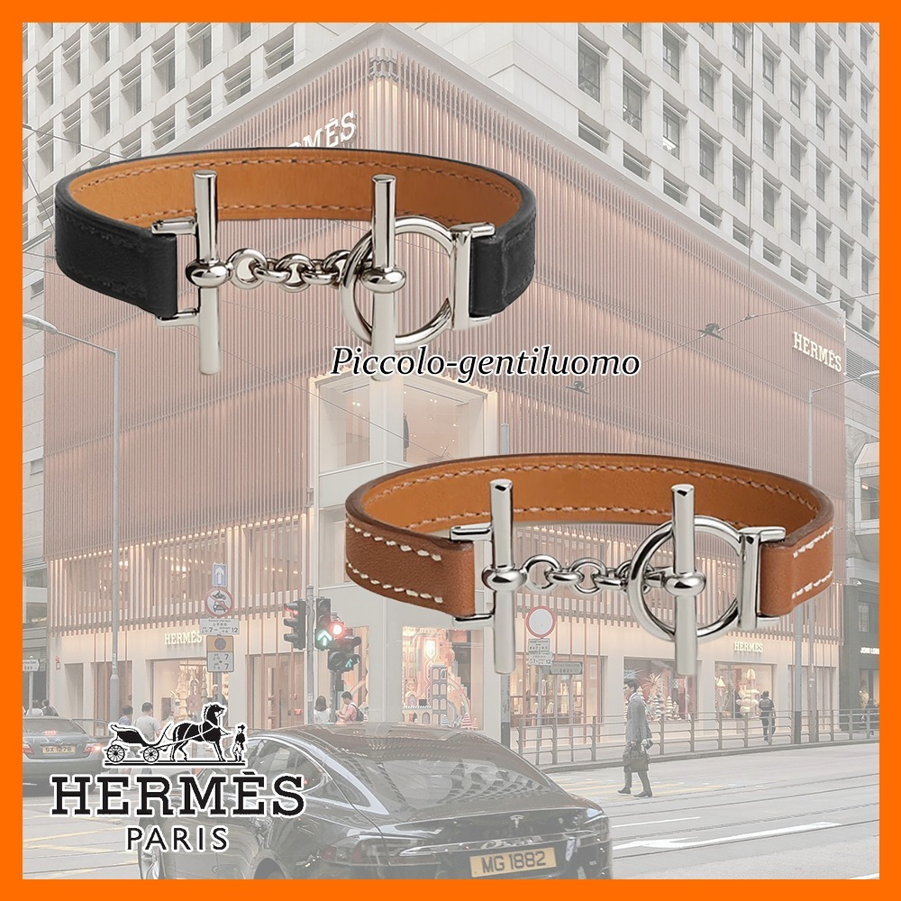 【上品な手元★】HERMES シルバー×レザークルーズブレスレット