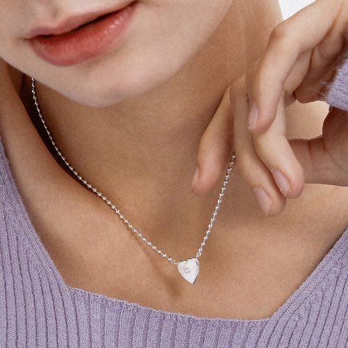 ネックレス・ペンダント TATIANA SILVER925 Mother of pearl Heart Necklace NZ2037