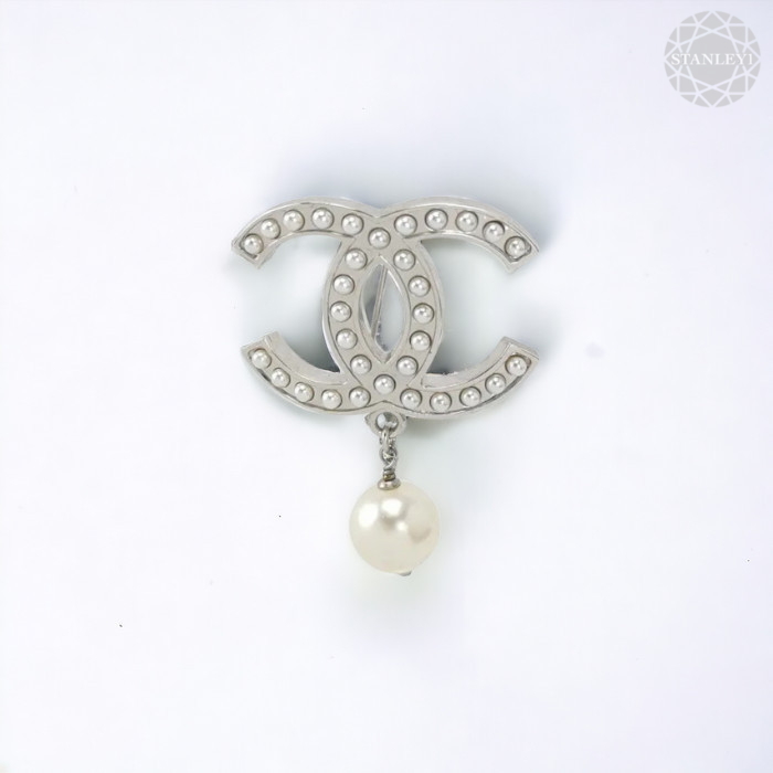 【CHANEL】★Vintage★CC PEARL BROOCH パール/真珠 ブローチ