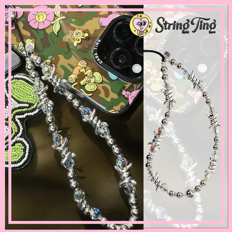 *String Ting*The Barb 合金 スワロフスキー フォンストラップ*