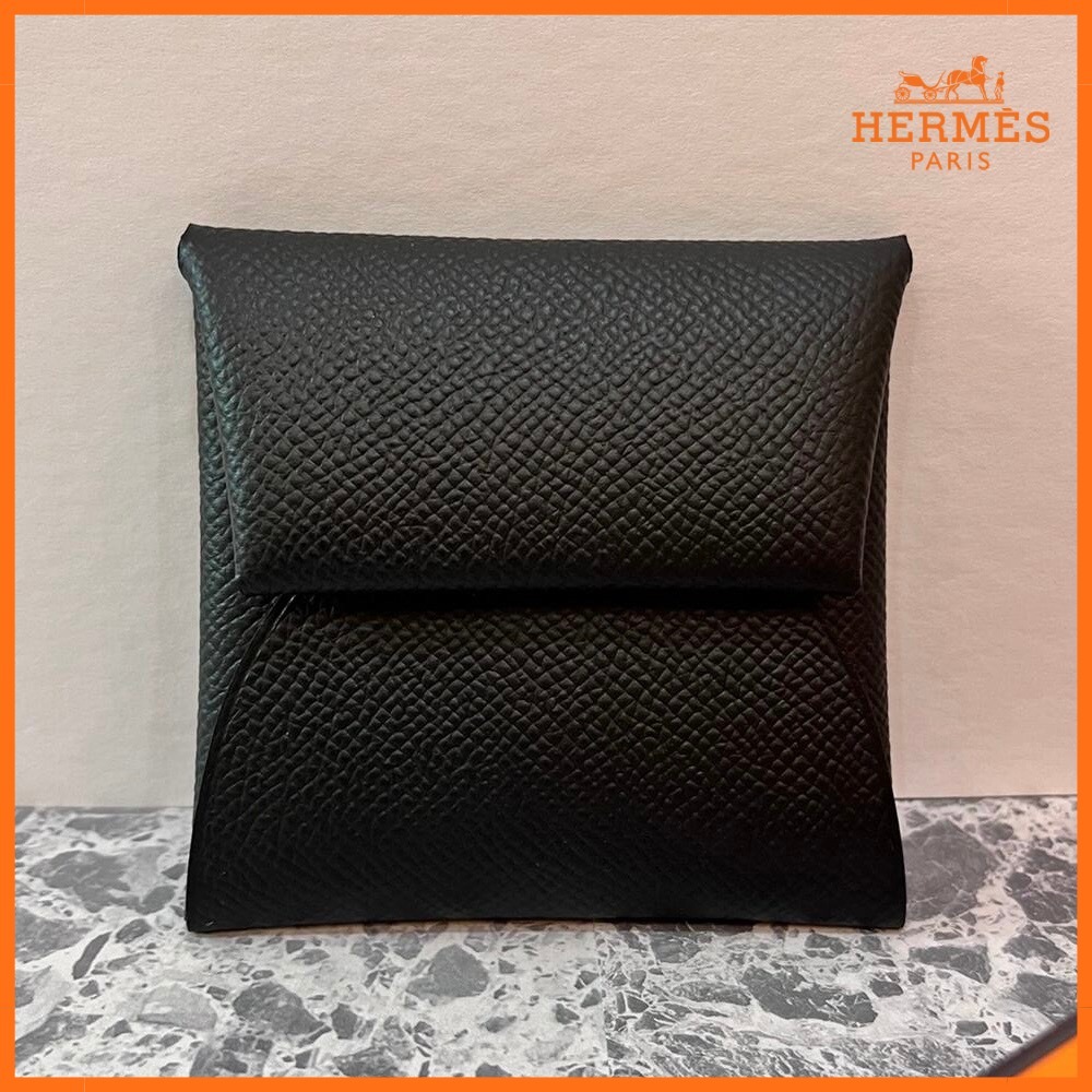 【シンプルオシャレ!】HERMES コインケース バスティア ブラック