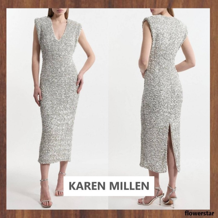 【KAREN MILLEN】スパンコール ノースリーブ ドレス（送料込み)