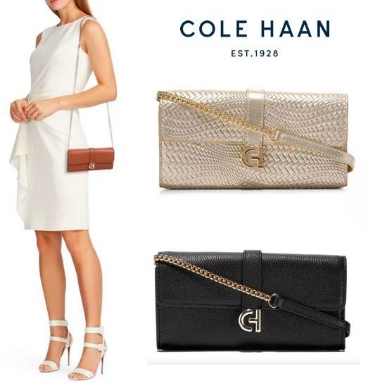 SALE！COLE HAAN♪チェーンショルダーストラップ付き長財布
