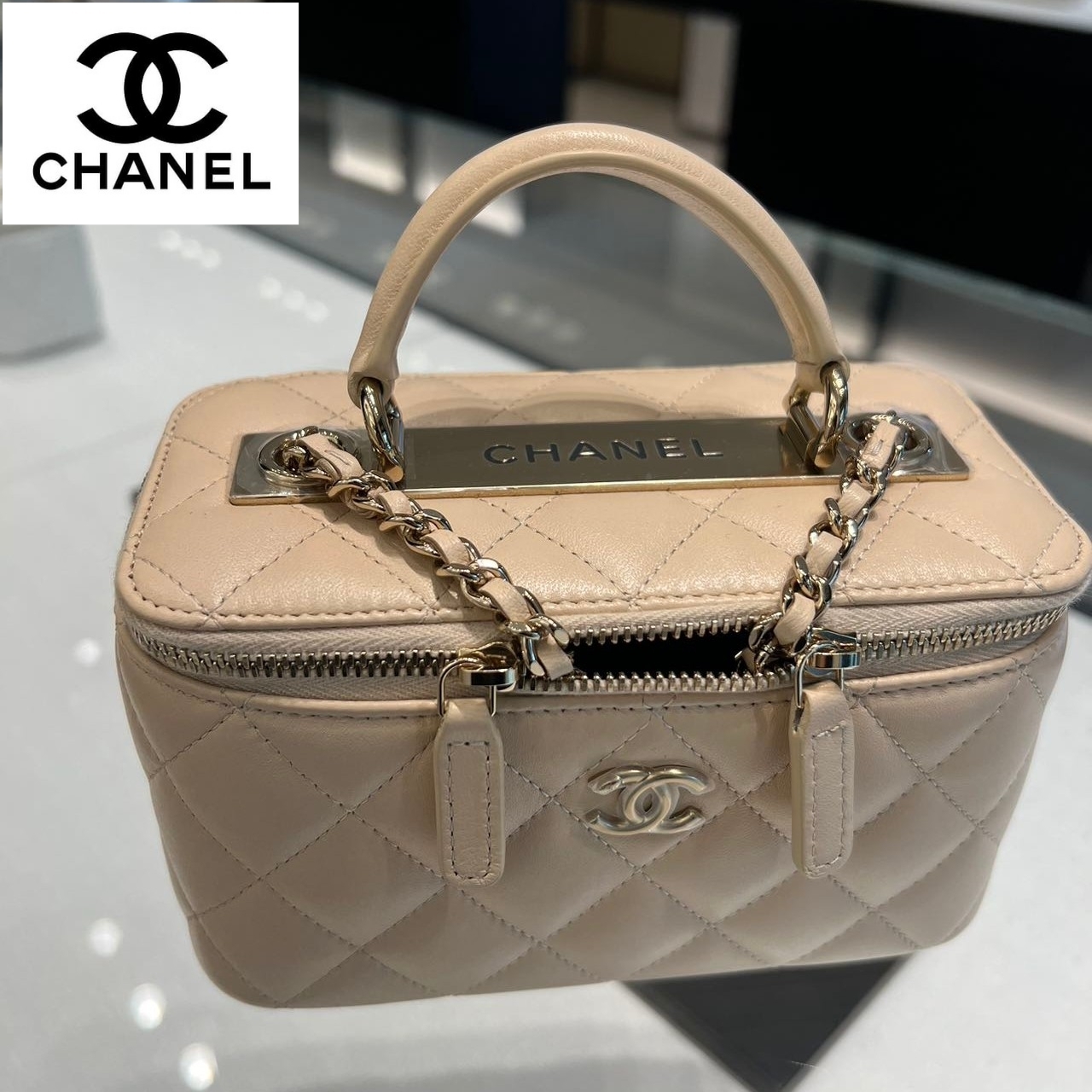 【CHANEL】定番人気★シャネル バニティバッグ ベージュ