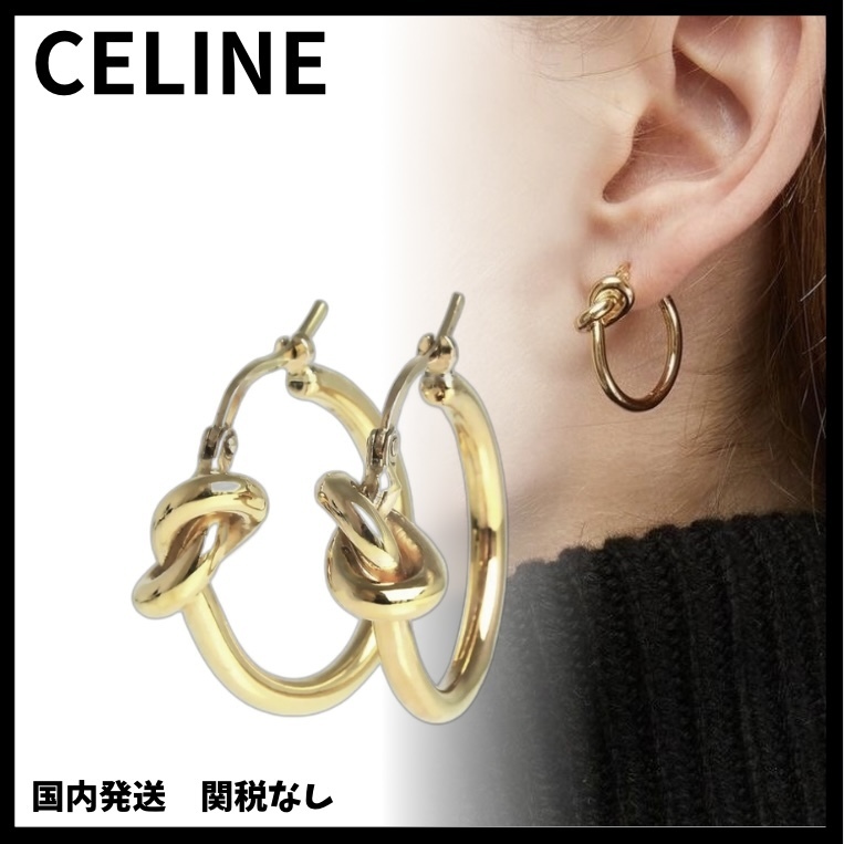 【CELINE】ノット スモールフープ ピアス 国内発送