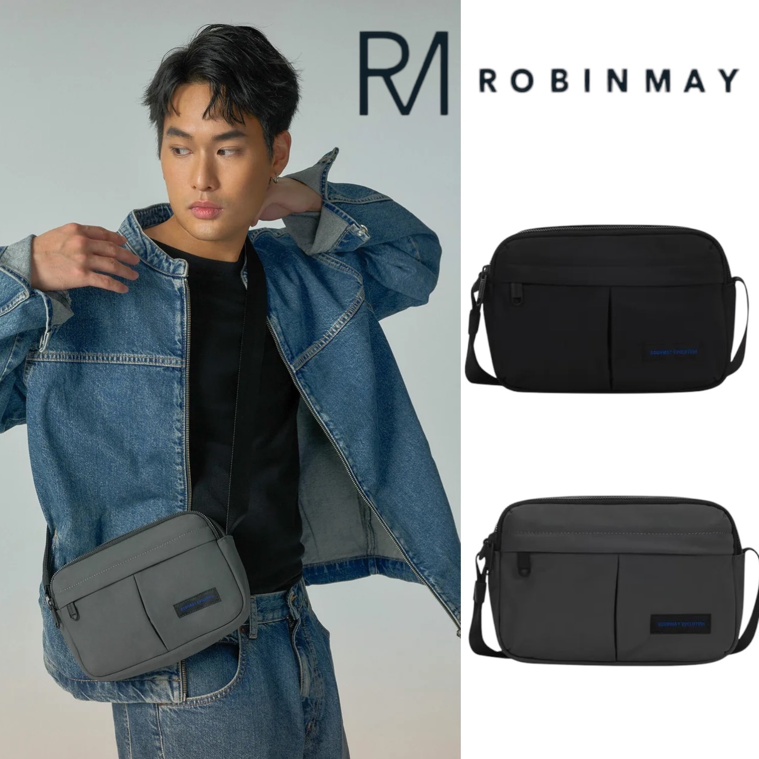 ★ROBINMAY 派斯斜背包 ナイロン ロゴ ショルダーバッグ/送料込