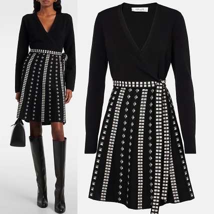 DIANE VON FURSTENBERG プリーツミニドレス