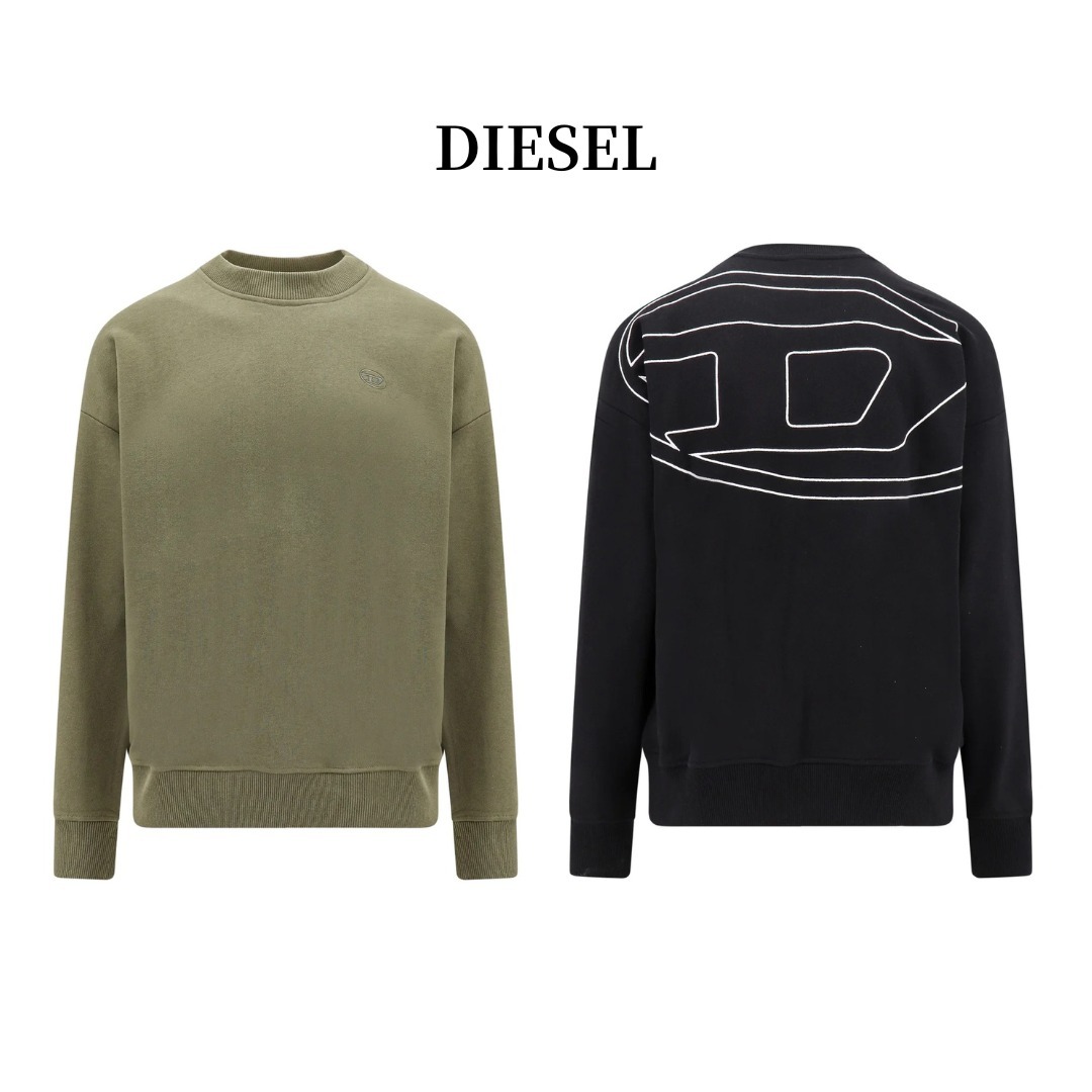 関税送料込【DIESEL】S-Rob-Megoval-D ロゴ刺繍スウェットシャツ