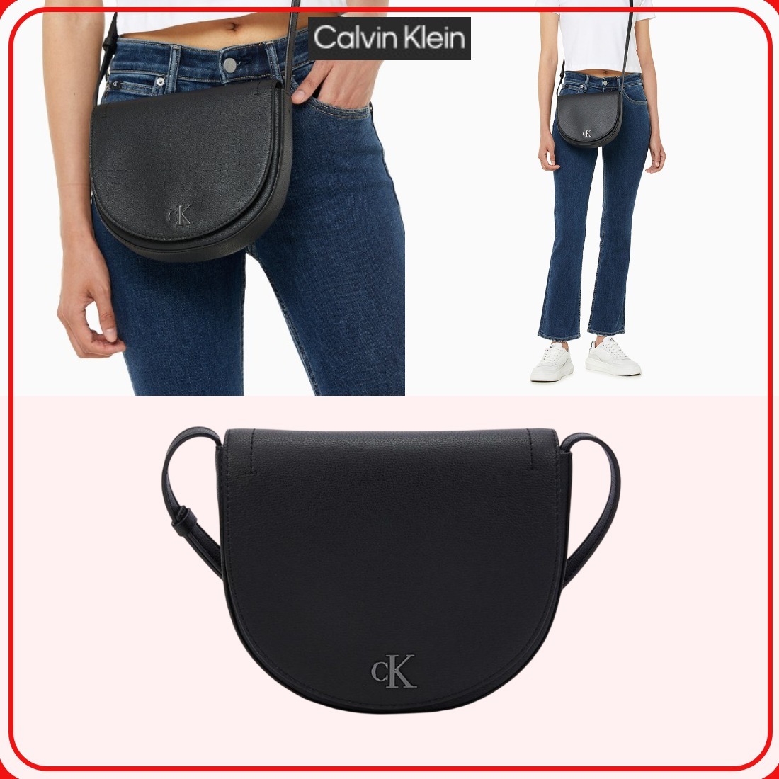 CK Jeans■Women Minimal Monogram Saddle Bag■送料込