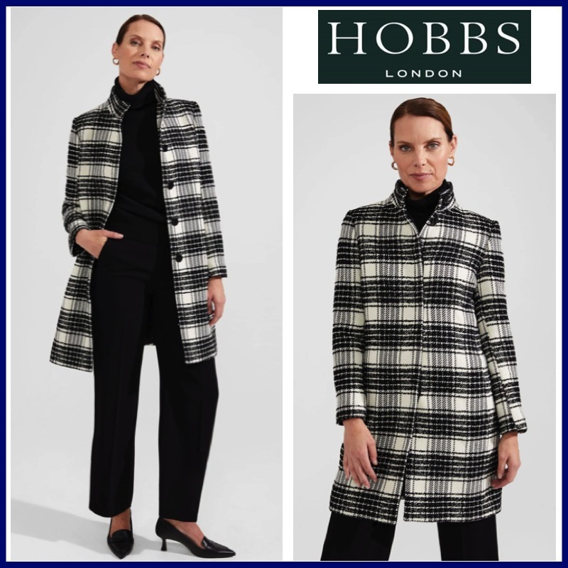 キャサリン妃愛用!!【HOBBS】知的シックに♪英国チェックコート