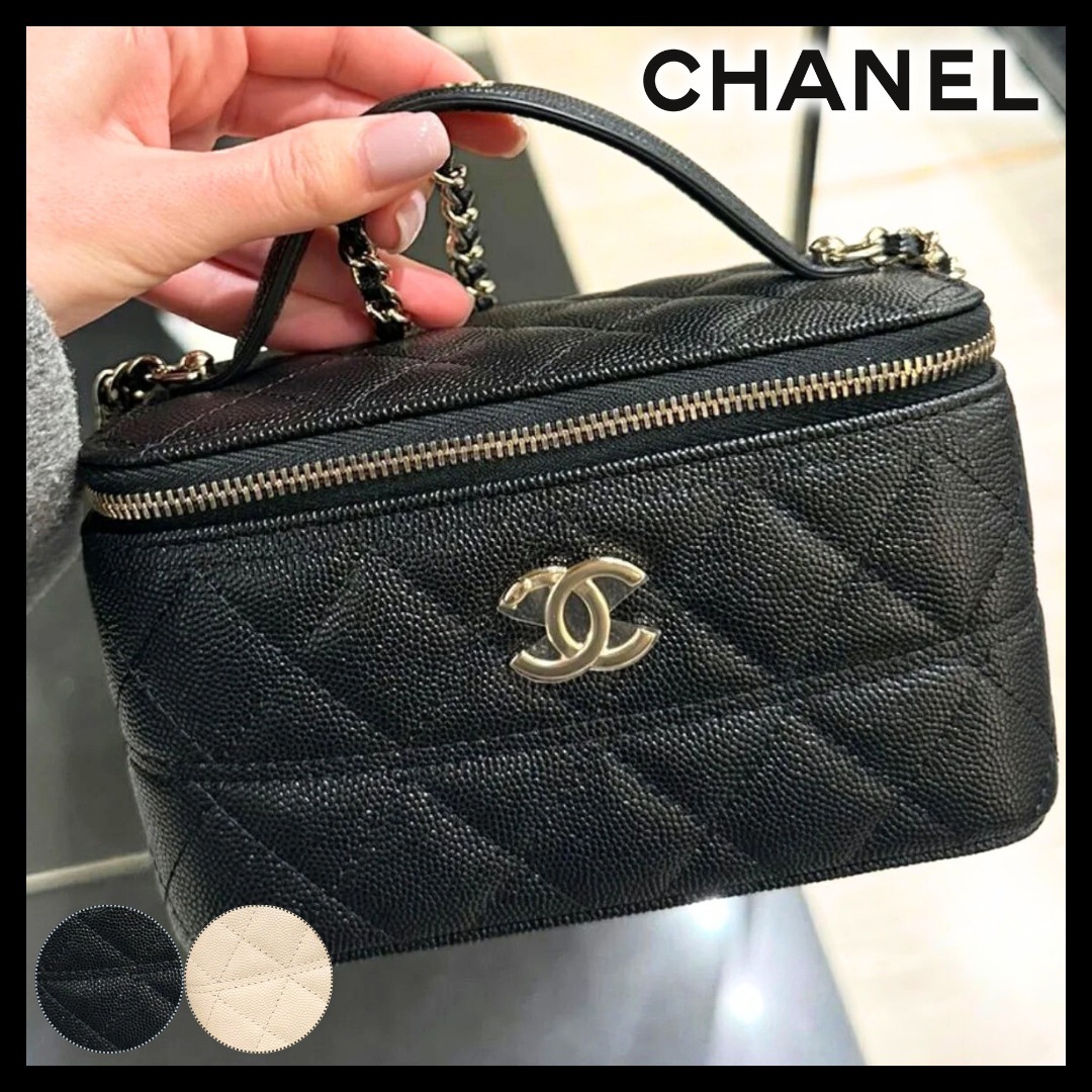 【希少◆傷つきにくいキャビアスキン♪】CHANEL バニティケース