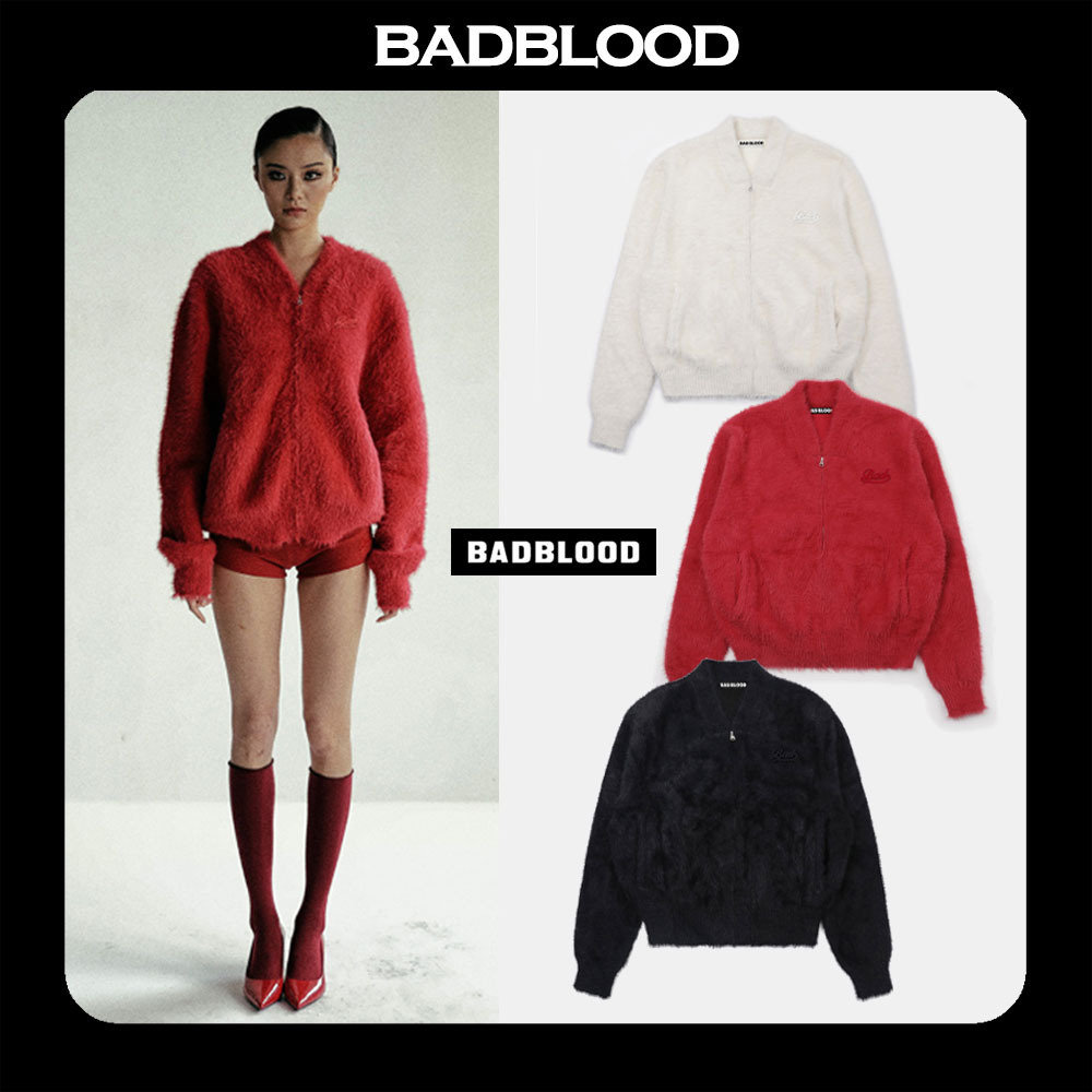 BADBLOOD★韓国大人気 BS Mohair Zip-UP Jacket