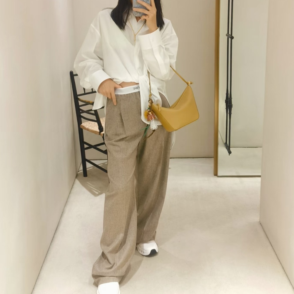 《上品でエレガント》【LOEWE】ウール&カシミヤトラウザーズ