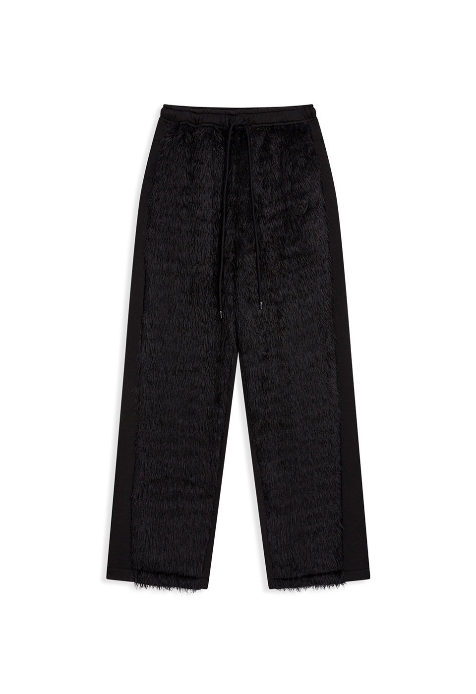 【OPEN YY】FRONT SHAGGY FUR TRACK PANTS [正規品] OPEN YY] / ☆ 24FW FRONT SHAGGY FUR TRACK PANTS / BLACK