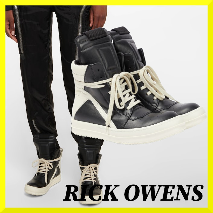 RICK OWENS★GEOBASKET ハイトップ スニーカー★関税・送込み Rick Owens Geobasket ハイカット スニーカー | ブラック