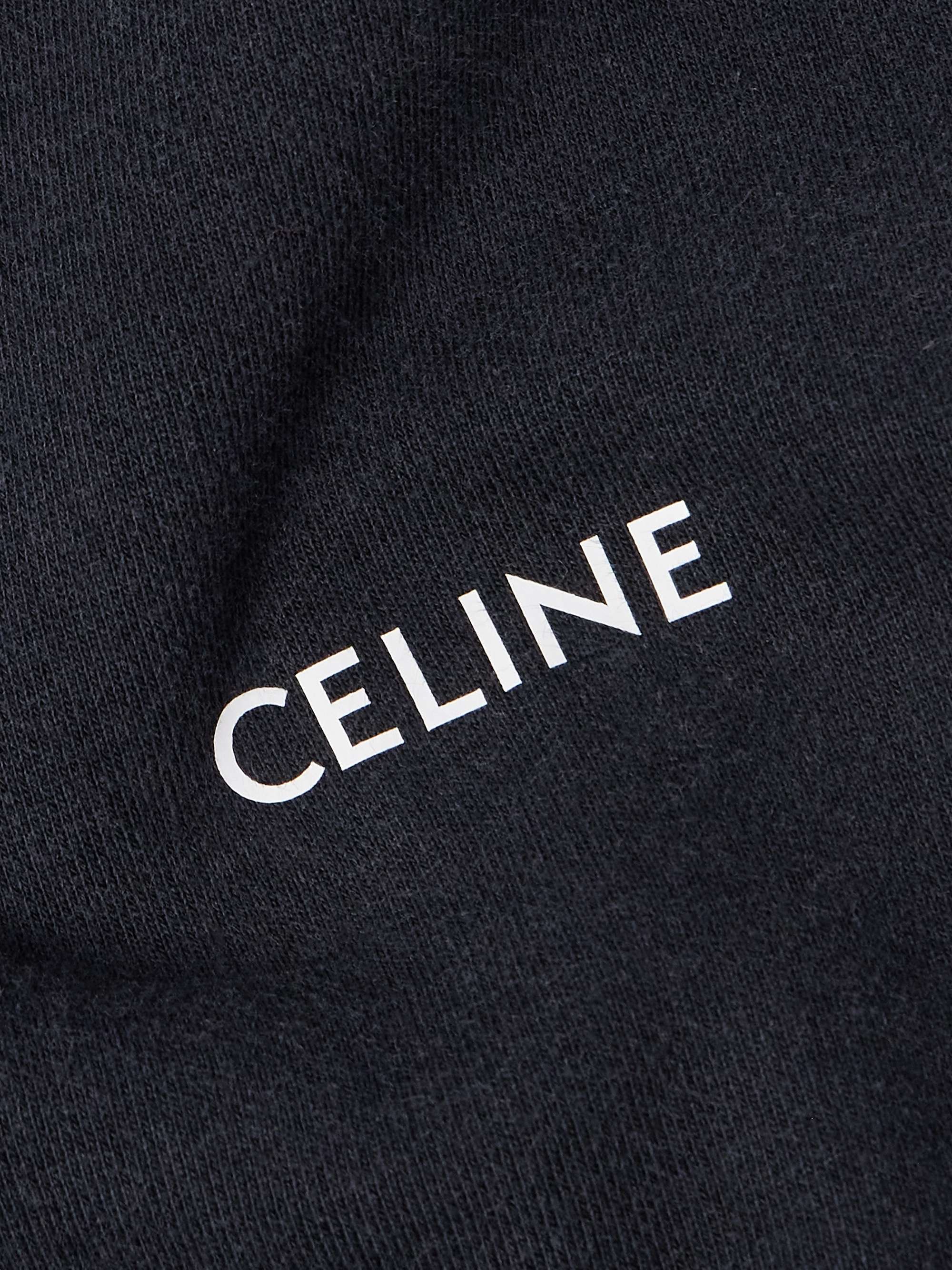 CELINE★ロゴプリント コットンジャージー パーカー black CELINE(セリーヌ) 20SS back logo print hoodie バック ロゴ