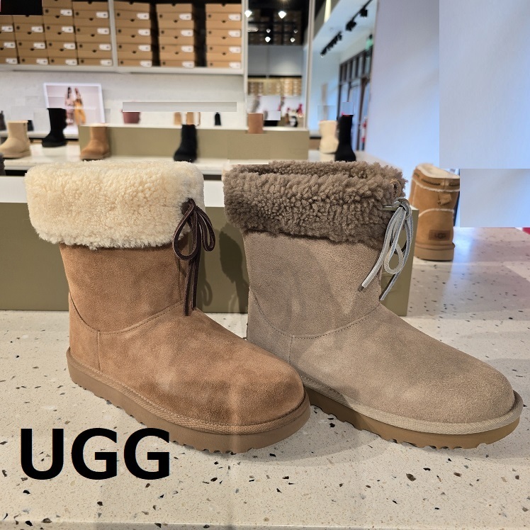 セール【UGG】折り返しファーが カワイイ♪ モーヴ系カラーも♪