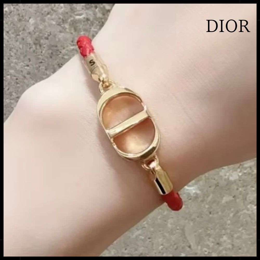 【シンプル上品】Dior 30 Montaigne レザー ブレスレット レッド
