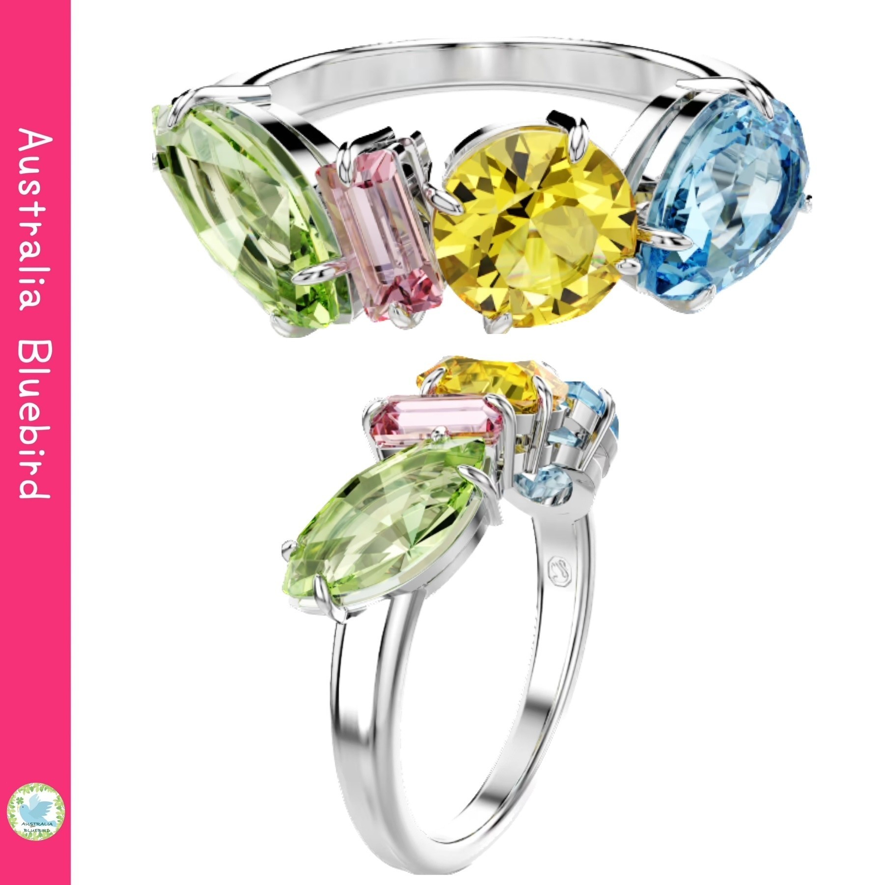 関税込み★SWAROVSKI★Gema バンドリング 指輪 マルチカラー