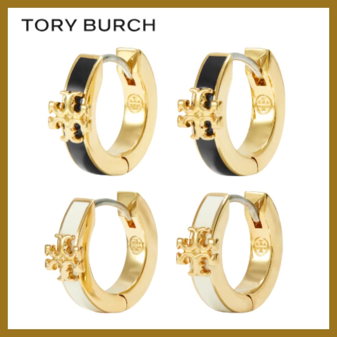 おしゃれに輝く*TORYBURCH* キラ エナメルハギーピアス*存在感◎