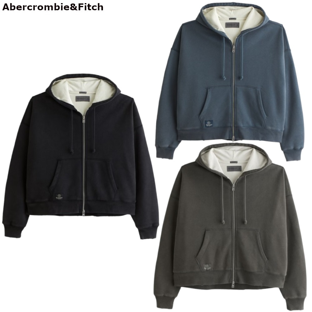 ◆Abercrombie & Fitch◆ ワッフルラインド フルジップ フーディ