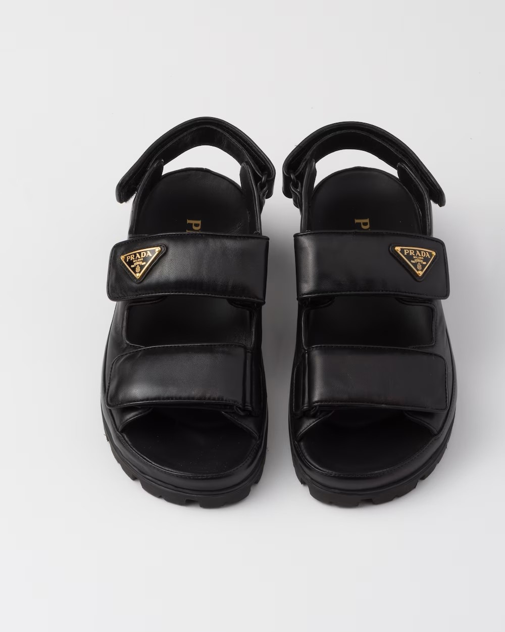 《送料無料》PRADA Flat nappa leather sandals