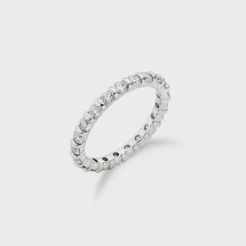 ◇HYERES LOR◇ Essence Silver (W) Tennis Ring 2.5mm White HL