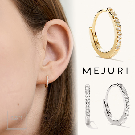 【MEJURI】追跡☆14K&ダイアモンド☆Pave Diamond Huggie ピアス