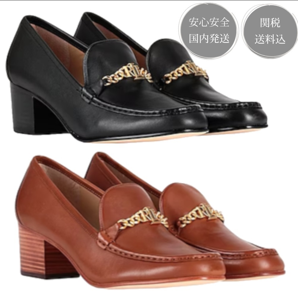 LAUREN RALPH LAUREN WINSLET BURNISHED レザー ローファー
