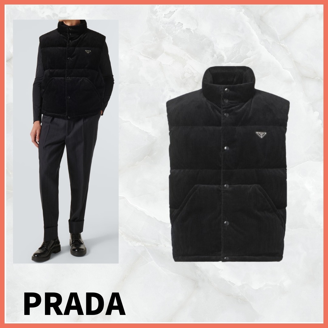 PRADA☆ダウン入りコットンコーデュロイベスト