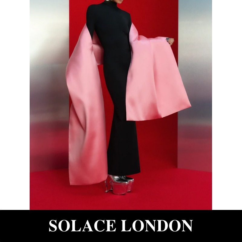 関税込【SOLACE LONDON】The Lyana Maxi Dress Soft PinkBlack