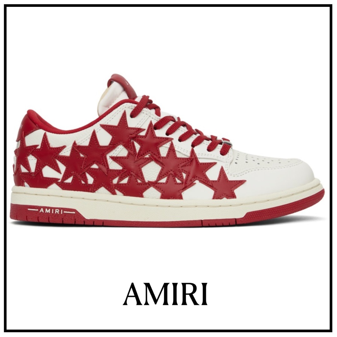 【AMIRI】レッド＆ホワイト Stars Low スニーカー