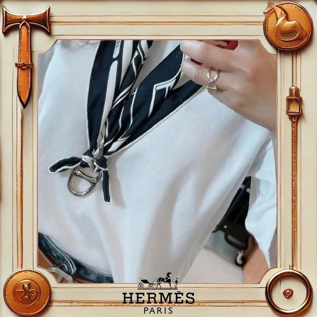 【HERMES】 シェーヌダンクル スカーフリング ペンダント