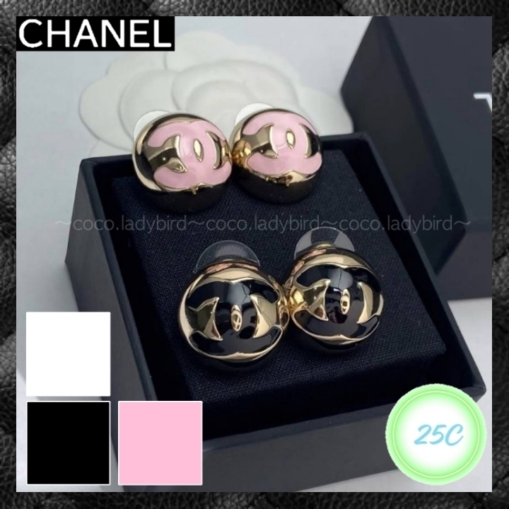 ☆大人可愛い丸いデザイン☆ CHANEL ピアス 3色展開