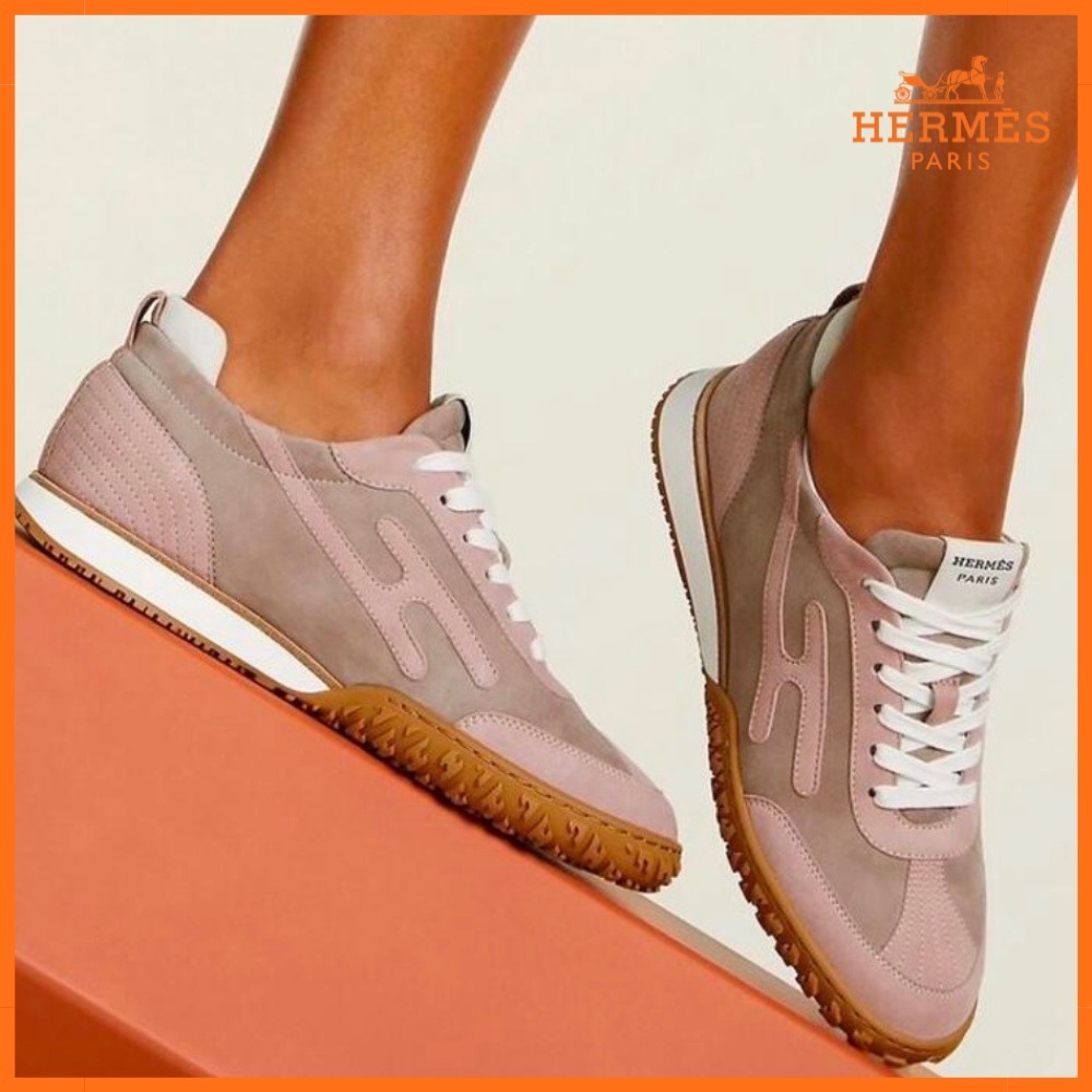 【春カラー♪】HERMES エルメス Jet スニーカー 薄ピンク