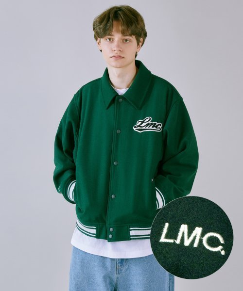 ジャケット LMC CLASSIC WOOL VARSITY JACKET dark green 0LM23SJK107DGN