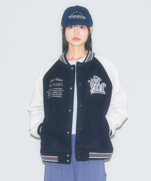 ジャケット LMC UNION ANGEL VARSITY JACKET navy 0LM44FJK513NVY