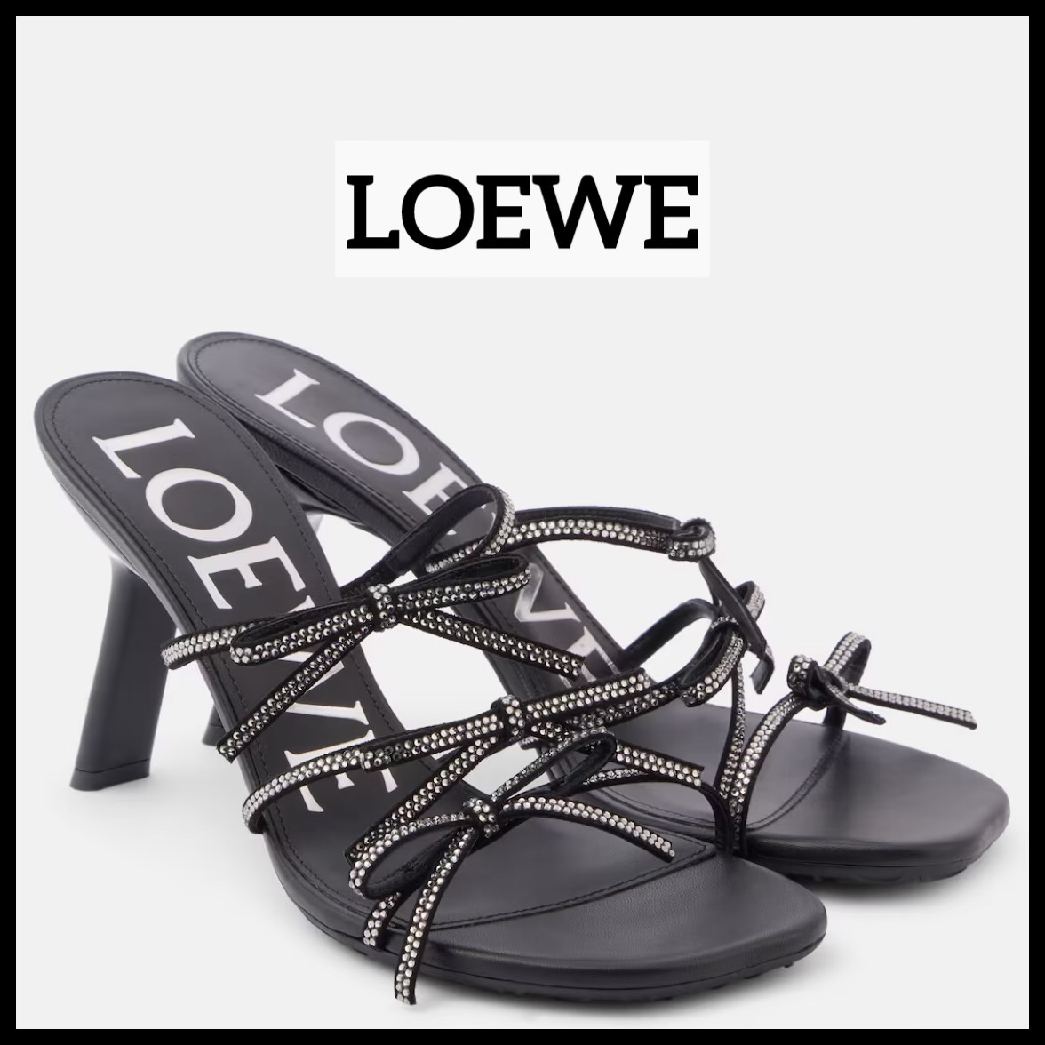 【LOEWE】 ペタルボウ エンベリッシュド レザー ミュール