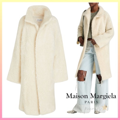 【Maison Margiela】モヘア&ウールブレンド ブークレ コート