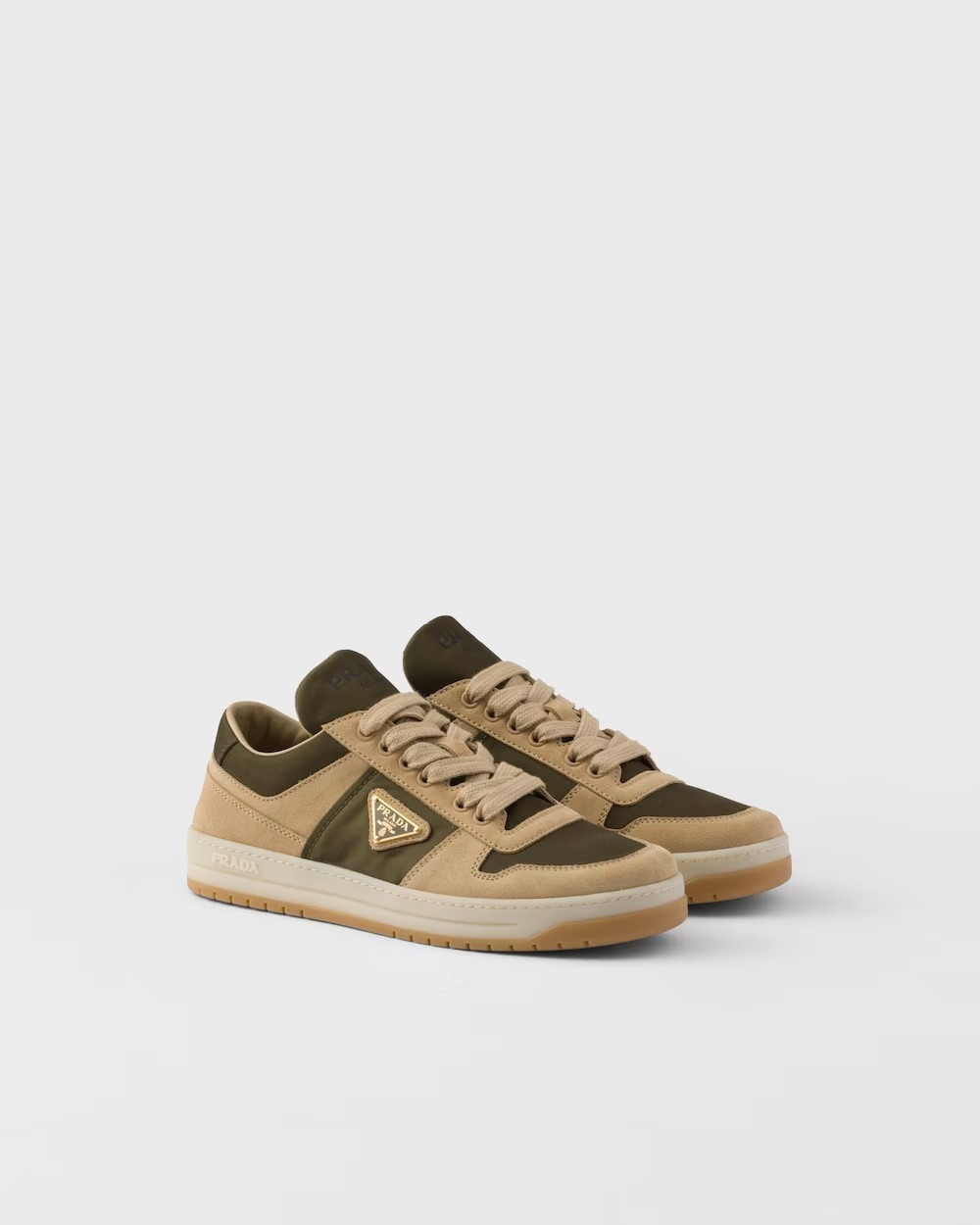 《送料無料》PRADA Downtown suede and Re-Nylon sneakers