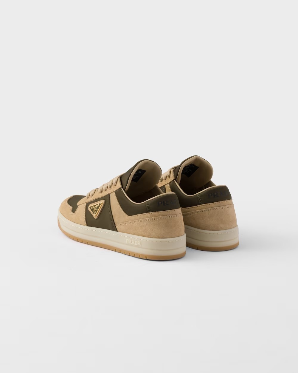 《送料無料》PRADA Downtown suede and Re-Nylon sneakers
