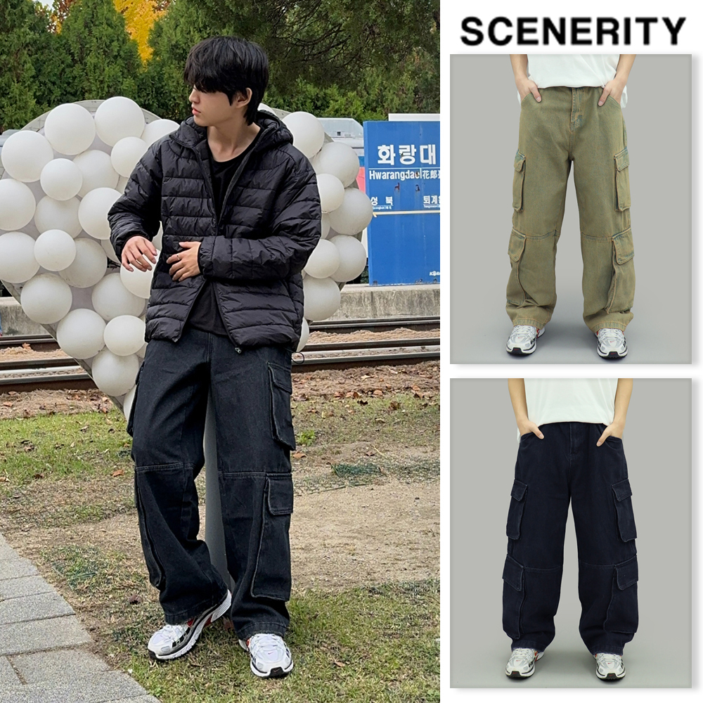 【SCENERITY】Double pocket washed denim pants